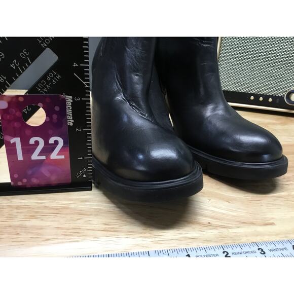 Paul Green Sahara Chelsea Boot Women's 10.5 Black Leather Side Zipper Block Heel - Picture 5 of 10